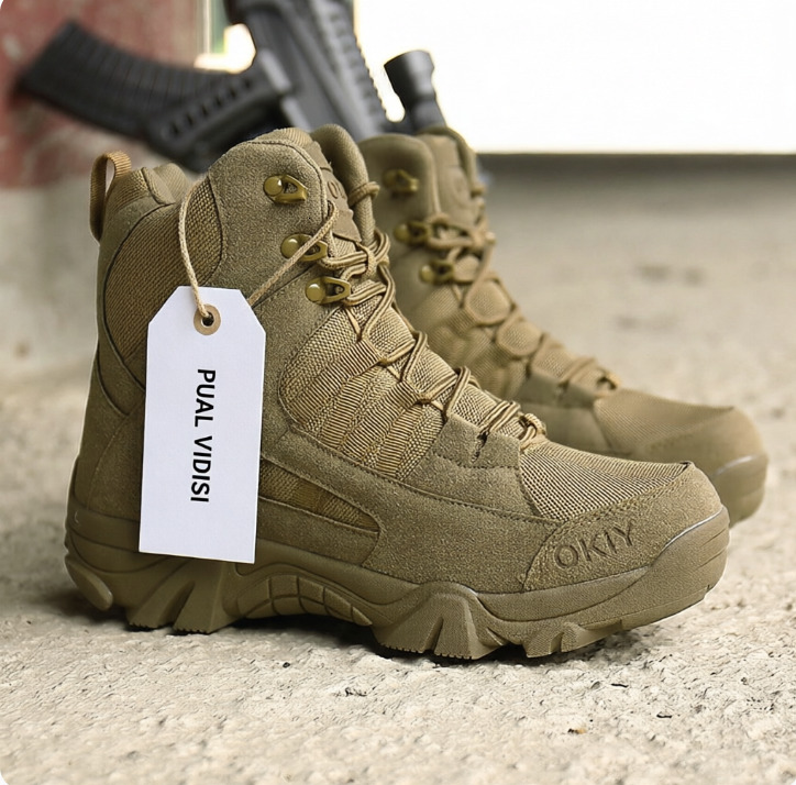 Mens Desert Tactical Combat Boots High Top Outdoor Hiking Shoes