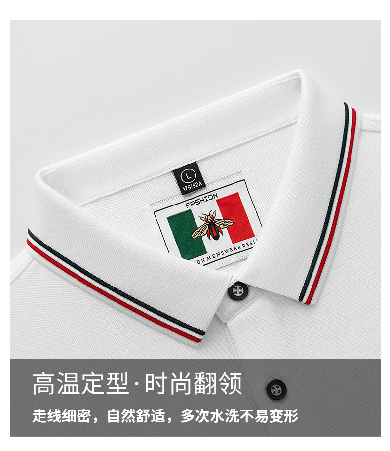 Designer Polo Shirt Summer Classic Embroidery Bee Short Sleeved Lapel Polo Shirt High-end Fashion Brand Men's Female Pattern Short Sleeved Tee