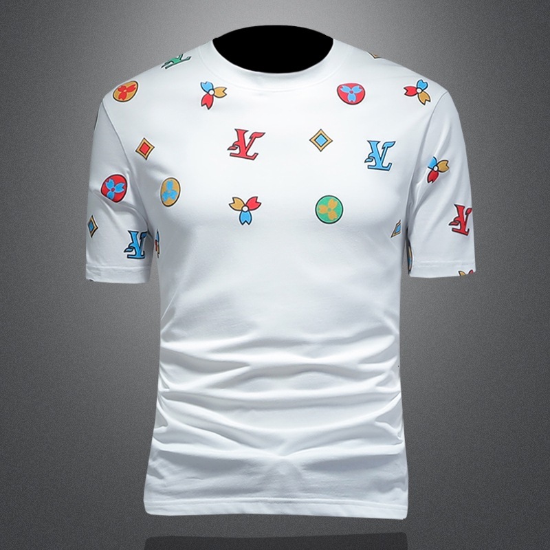 European men's short-sleeve T-shirt, 2026 summer embroidered round-neck loose-fit half-sleeve tee, direct from the manufacturer
