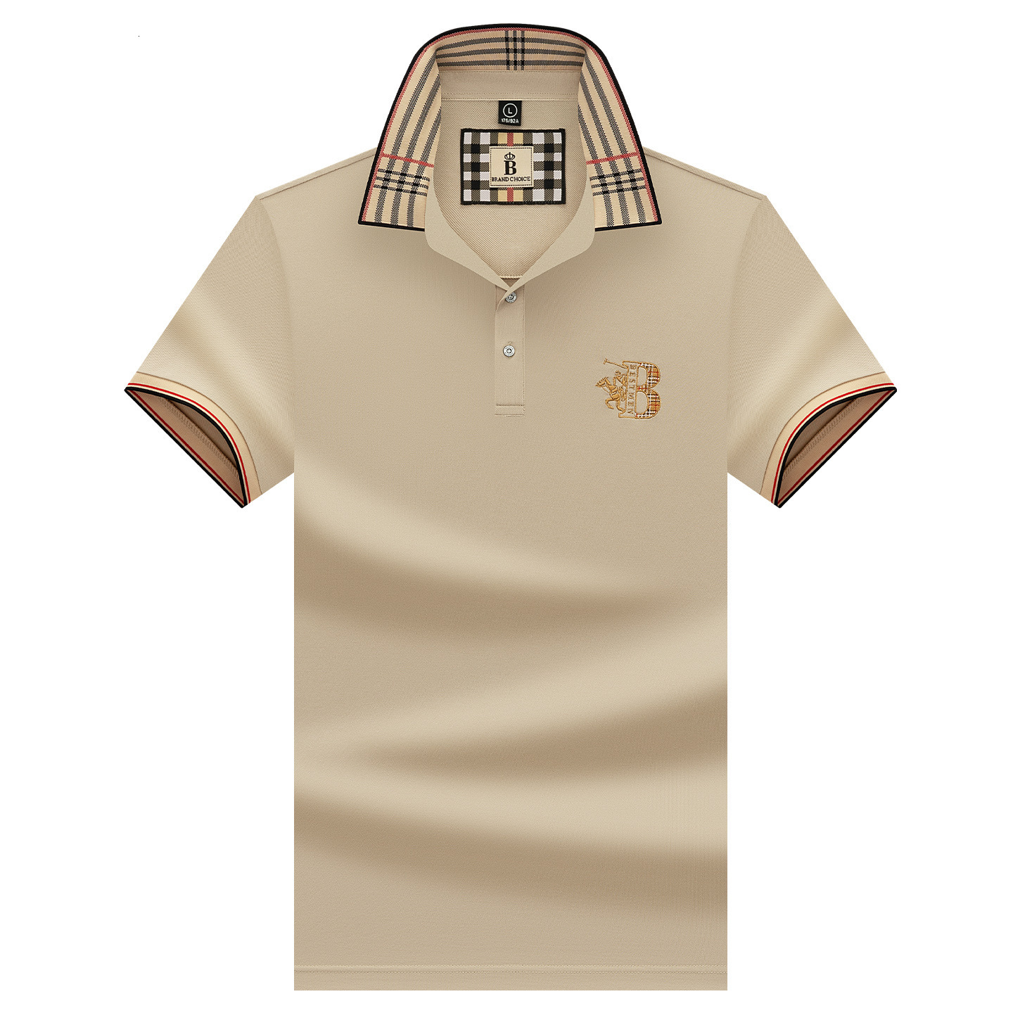 Designer T-shirt Men's Summer Ice Silk Lapel T-shirt Loose Fit Casual Brand Short Sleeved Clothing Classic Letter Pattern Short Sleeved Tee