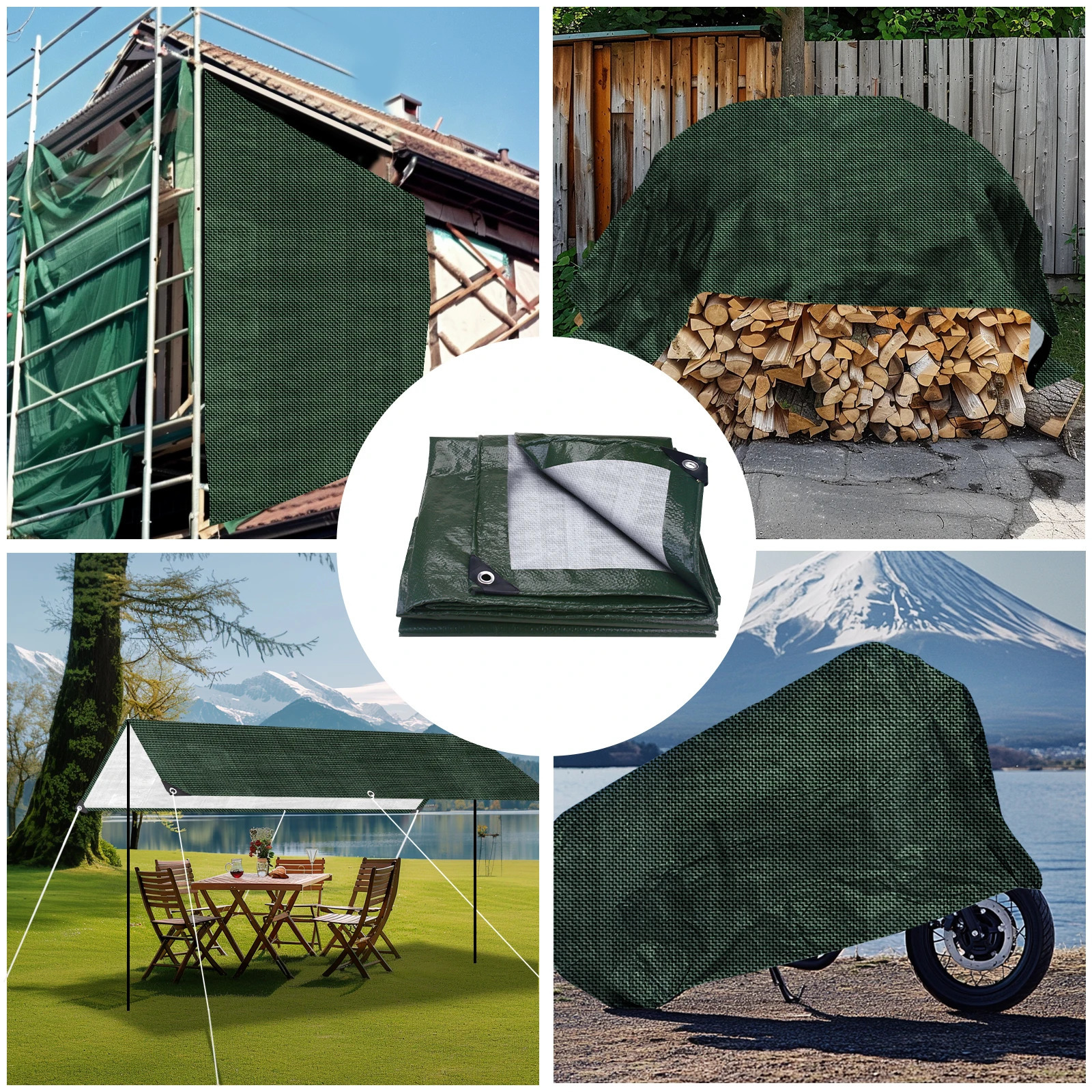 Waterproof Tarpaulin Large Heavy Duty Tarp UV Resistant Rip Tear Proof Tarpaulin with Grommets Garden Rain Cover Awning Canopy 260512 - view 6