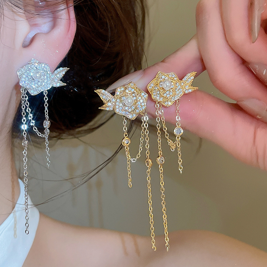 S925 plated sterling silver butterfly asymmetric earrings, simple and elegant high-end ear jewelry - view 3