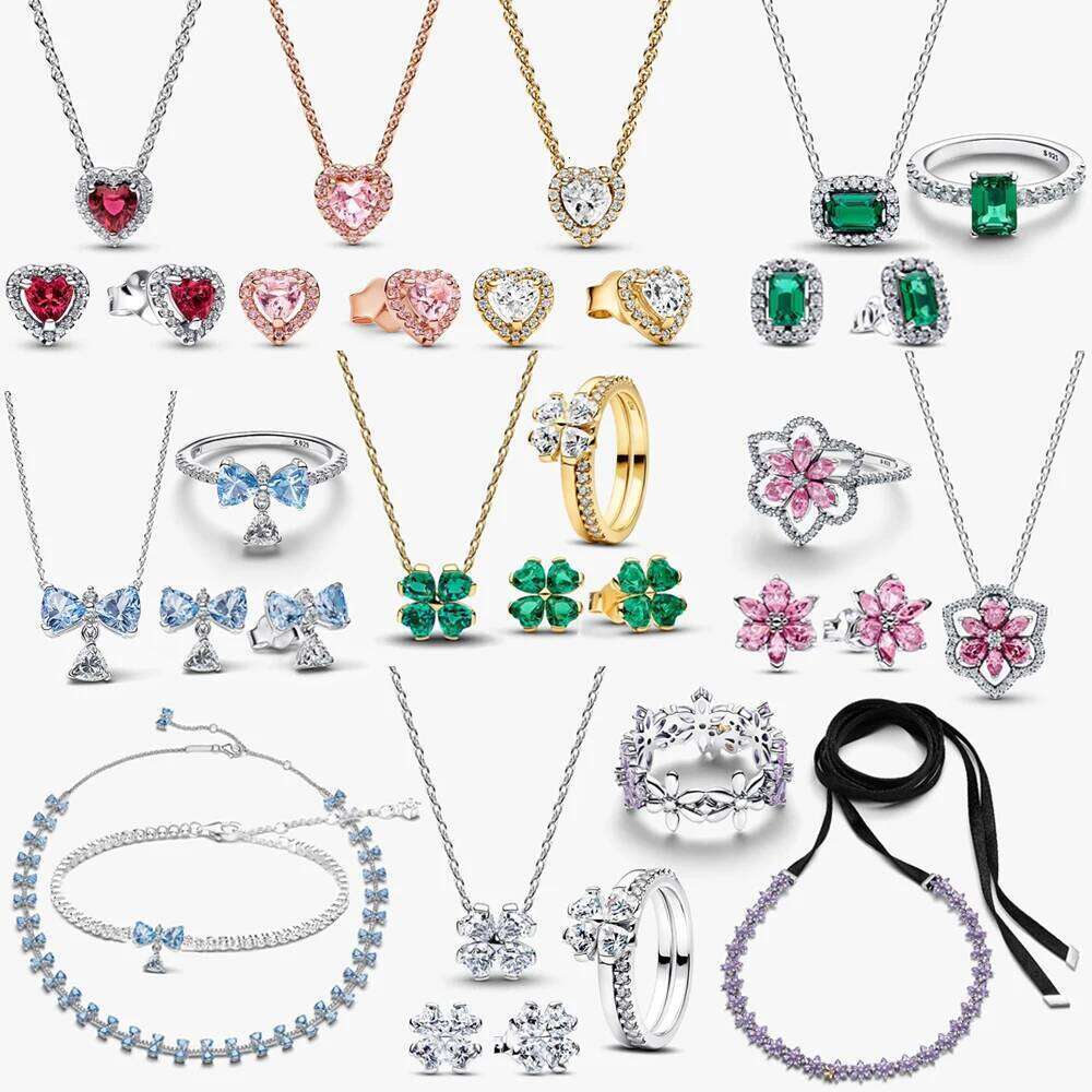 2026 New 925 Silver Heart Shaped Sparkling Plant Lucky Bee Specimen Combination Bead Pendant DIY Exquisite Charm Jewelry Gift