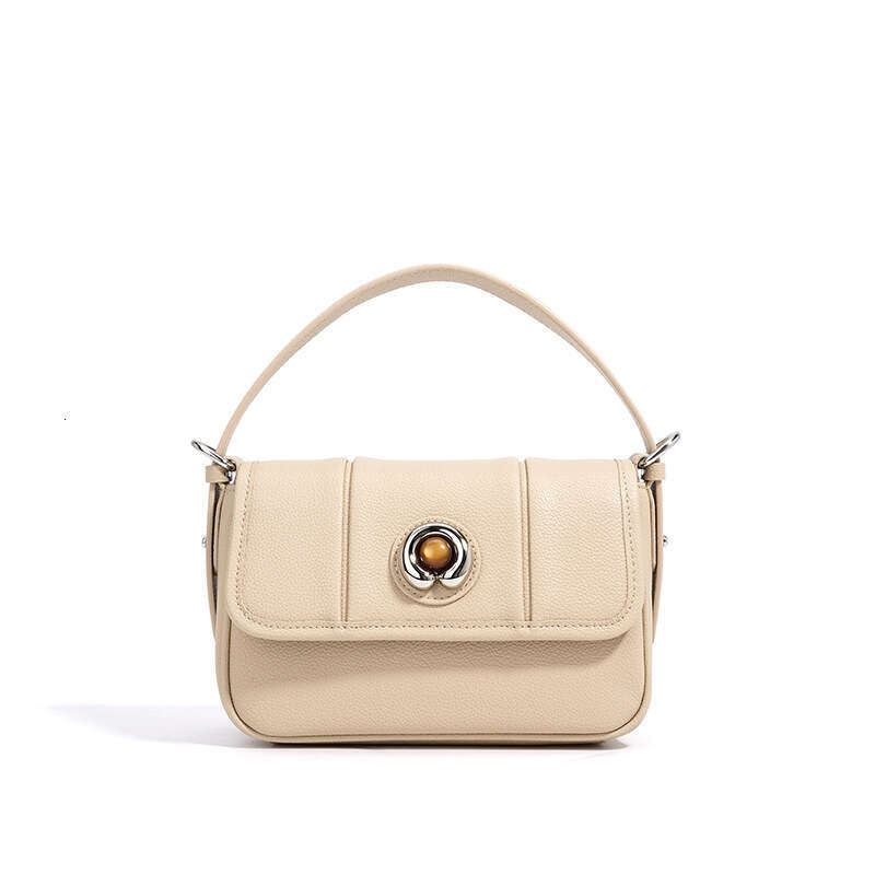 Niche Luxury Lychee Pattern Small Square Bag Pearl Clasp Underarm Bag Single Shoulder Crossbody High End Elegant Daily Commuter Wholesale Women Handba