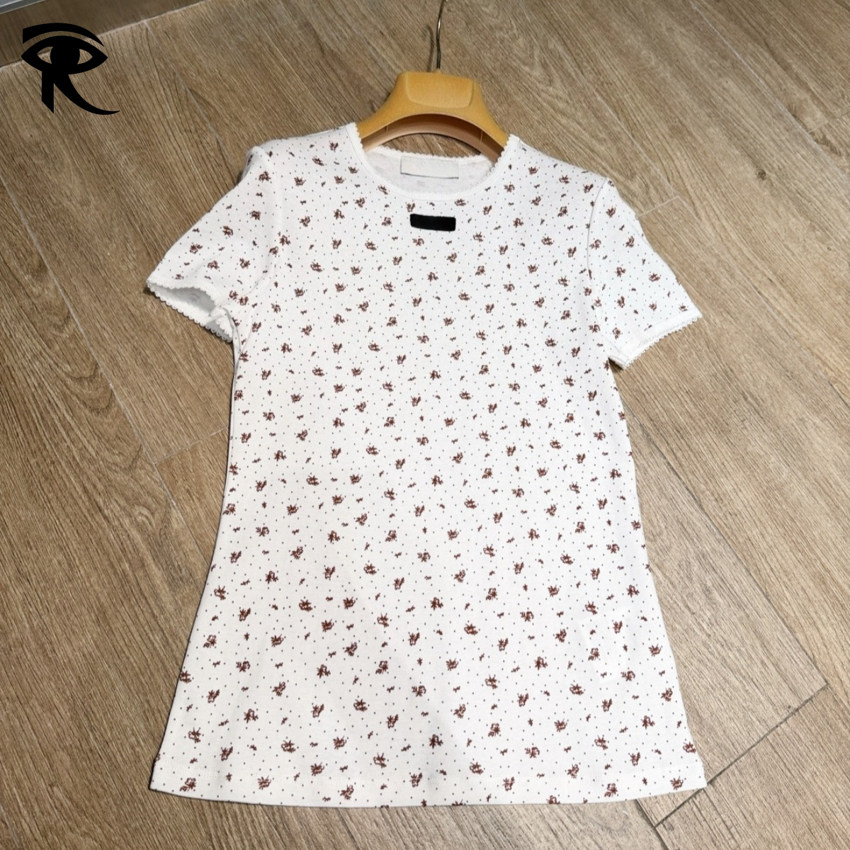 Y2K Pure Cotton Color Block T-Shirt Versatile Top Celebrity Inspired Sweet Printed T-Shirt Elegant Knit Top Women Streetwear Original Fashion Designer