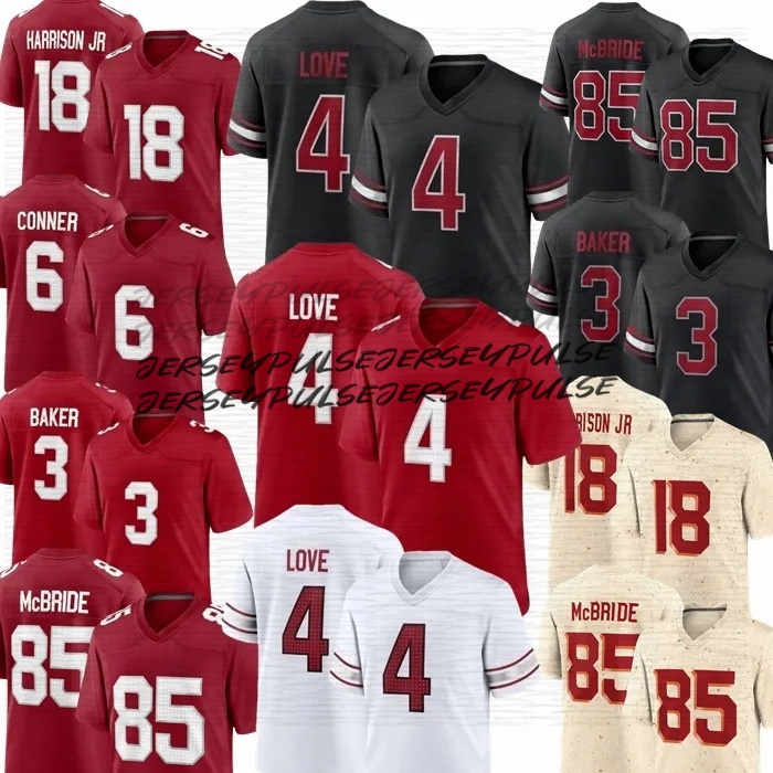 2026 New Jeremiyah Love Marvin Harrison Jr Football Jersey Trey McBride Budda Baker Pat Tillman James Conner Marvin Harrison Jr. Jacoby Brissett