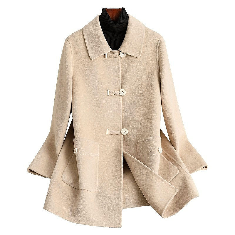 D3920 Double-faced fleece wool coat for women short 2024 autumn and winter new Chinese style mother's wear