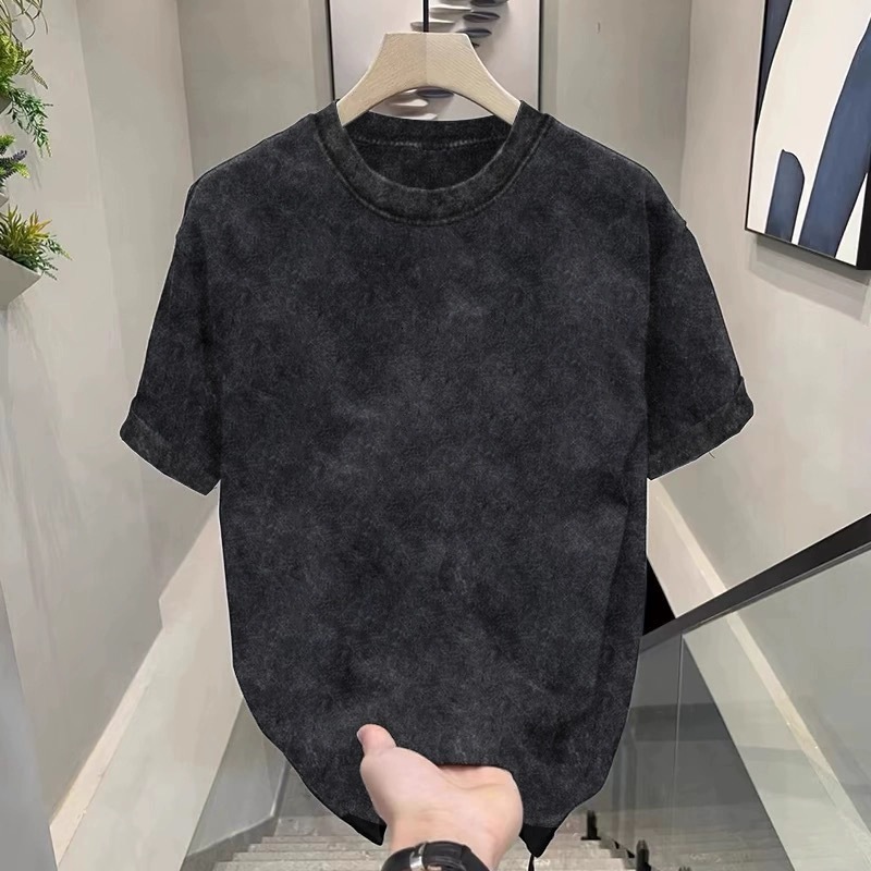 Designer T-shirt Washed Retro Men's Short Sleeved T-shirt Summer New Loose Version Fashionable Ins Style Capital Letter Pattern Short Sleeved Tee