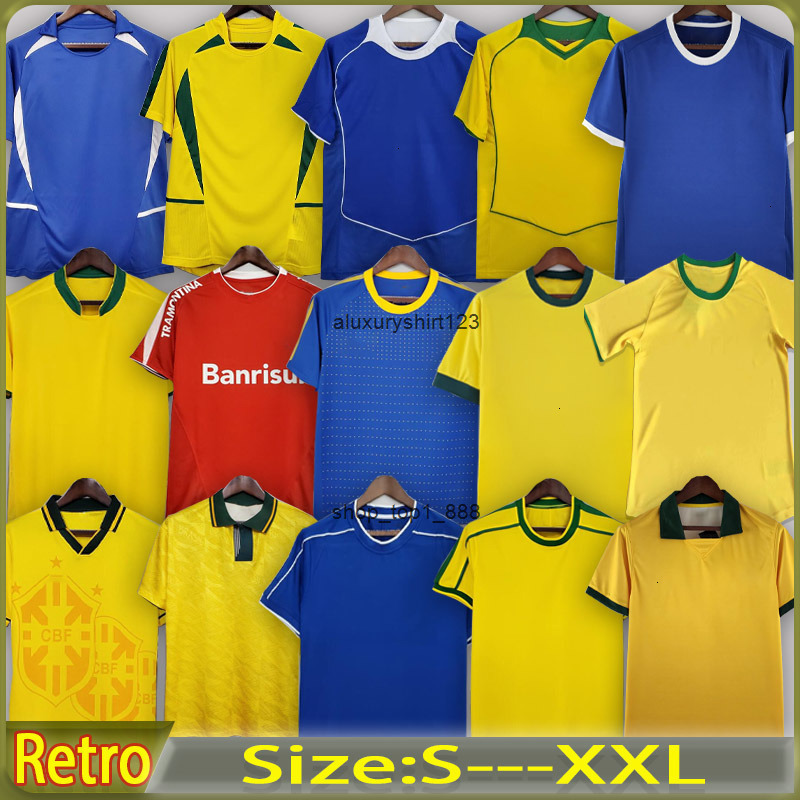 1998 Brazl Retro Shirt Ronaldo Soccer Jersey Man Kids Kit 1994 2002 ROMARIO KAKA RONALDINHO RIVALDO Maillot De Futol R.carlos Brazii Brazilian Footbal