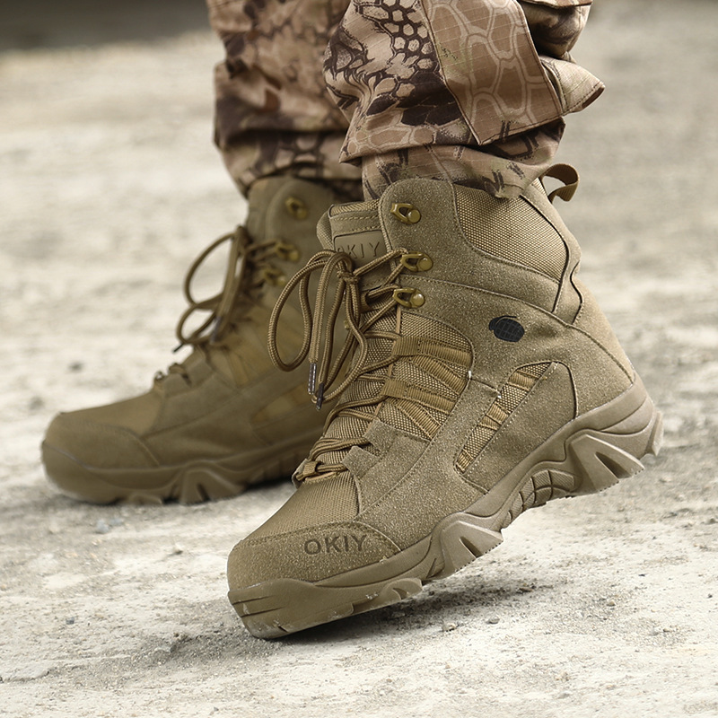 Mens Desert Tactical Combat Boots High Top Outdoor Hiking Shoes - view 4
