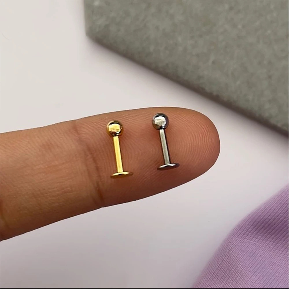 10/50PCS G23 Ttianium Piercing 2/25/3/4mmCZ Labret Lip Stud 16G Internal Thread Stud Earring Ear Tragus Cartilage Helix Jewelry 260512 - view 4