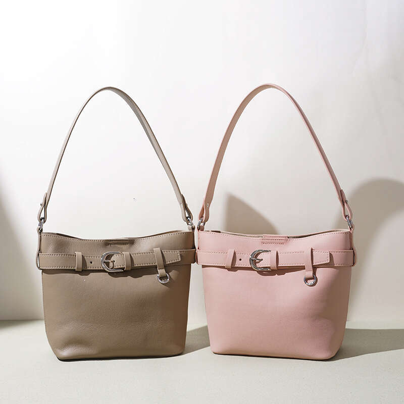 Cross Border Spring Summer Genuine Leather Bucket Bag Niche Light Luxury High End Versatile Crossbody Shoulder Casual Commuter Women Handbag SENYY