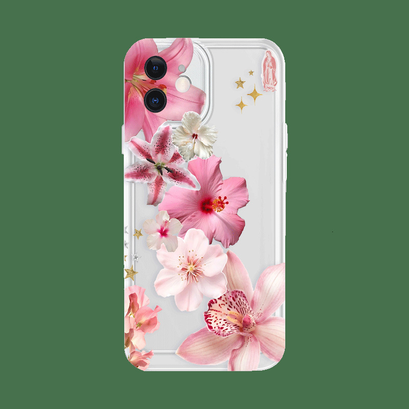 Suitable for Apple Pro Max phone 16 17 new model 15 precision hole space 7/8 soft case 11 flower lily
