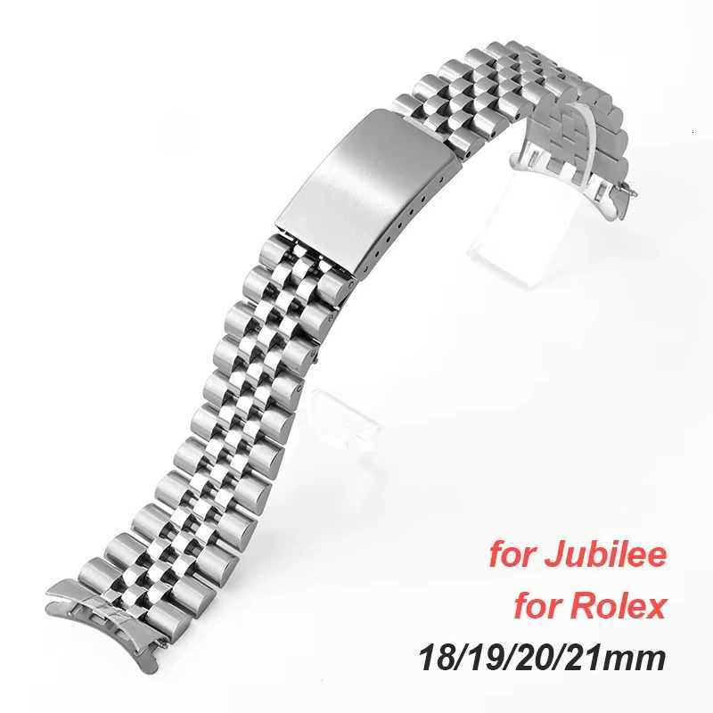 18mm 19mm 20mm 21mm Solid Stainless Steel Watchband for Rolex DATEJUST Curved End Metal Wristband for Jubilee Business Bracelet X260514
