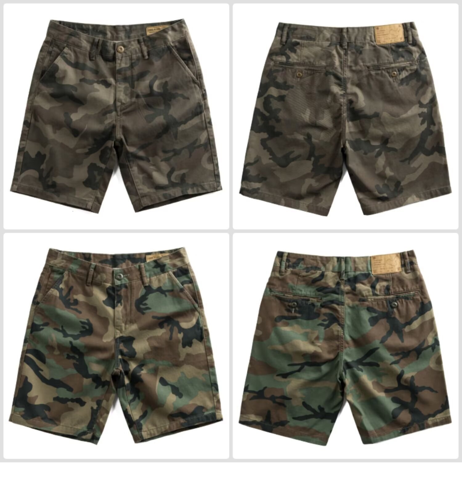 Men's Designer Camo Workwear Shorts Summer Casual Cotton Knee Length Shorts American Style Loose Fit Camouflage Printed Outdoor Shorts for Adults