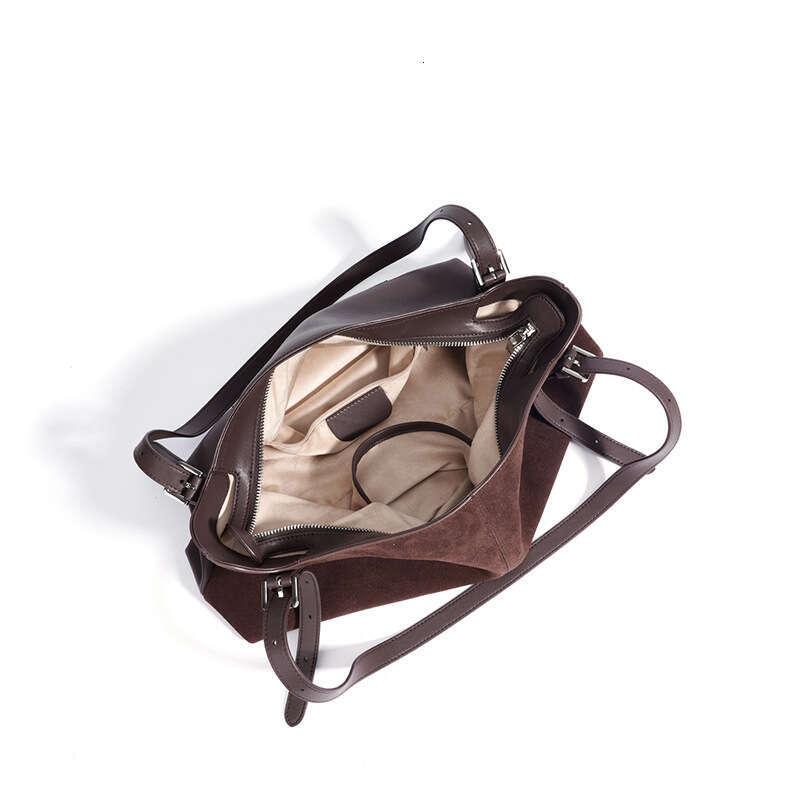 Niche Luxury Design Genuine Leather Suede Tote Bag Autumn Winter High End Commuter Large Capacity Shoulder Handbag For Women SENYY