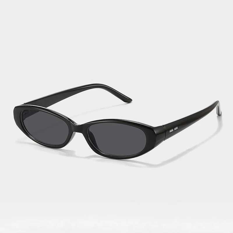 Retro Oval Sunglasses for Women Men Y2k Narrow Cat Eye Sunnies Skinny Shades Blue Transparent Lens Punk Rectangle Sun Glasses C260514