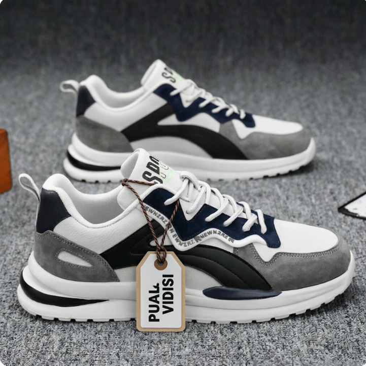 Mens Retro Color Block Casual Sneakers Breathable Comfortable Non Slip Thick Sole Walking Shoes For Daily Streetwear And Outdoor Activities