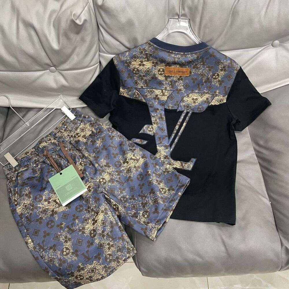 New Men's Casual Short-Sleeve Fashion Hong Kong-Style Loose Trendy Brand Round-Neck Stylish Outfit Plus Size Asia Size