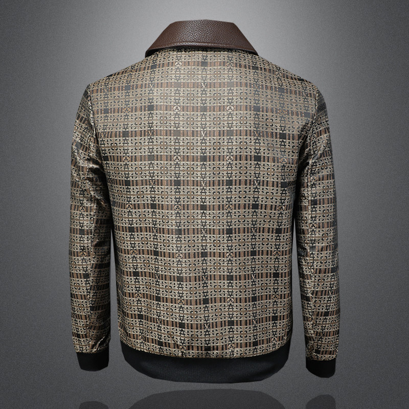 Men's Plaid Collar Jacket with Leather Collar, Old Money Style, 2026 Autumn/Winter New Arrival, Loose Casual Hooded Coat