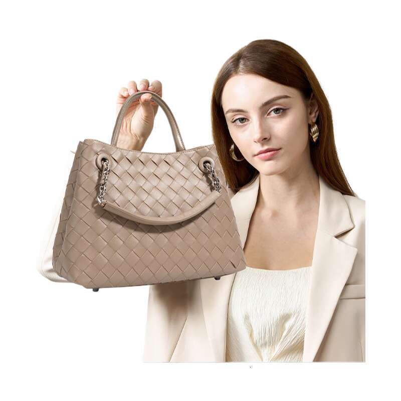 Niche Luxury Genuine Leather Handwoven Shoulder Bag Large Capacity High End Office Commuter Cross Border Daily Travel Women Handbag SENYY