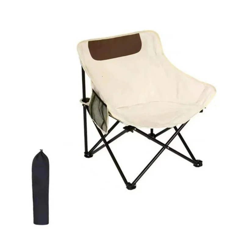 Foldable camping chair oversized with side pocket oxford cloth portable for outdoor beach picnic fishing 260513