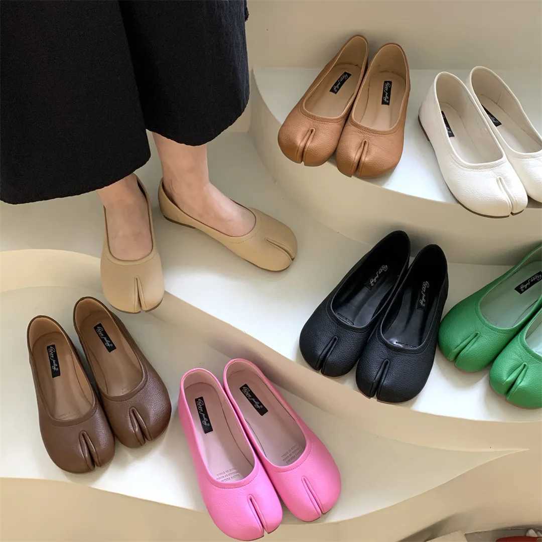 Bailamos Brand New Split Toe Flats Ballet Shoes Woman Slip On Loafers Soft Bottom Moccasins Tabi Ninja Women Casual Shoes Mujer X260514