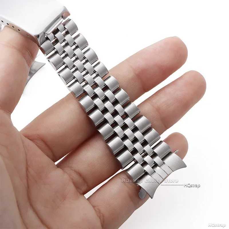 18mm 19mm 20mm 21mm Solid Stainless Steel Watchband for Rolex DATEJUST Curved End Metal Wristband for Jubilee Business Bracelet X260514
