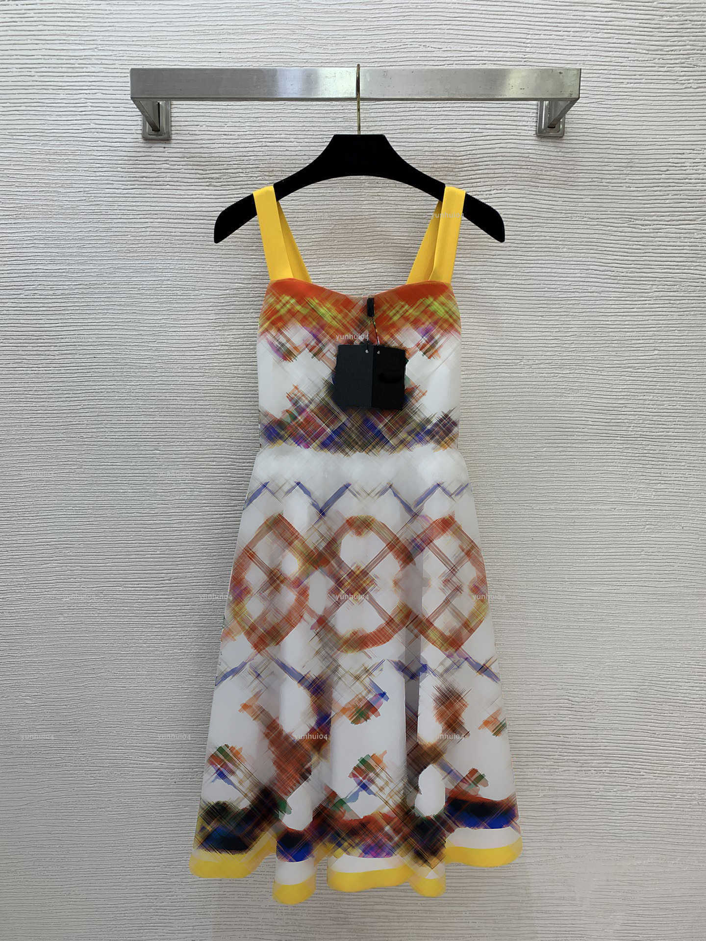 Popular wide strap women dress Summer lady dresses women designer clothes tassel hanging decoration retro patterned frock A036X01N115