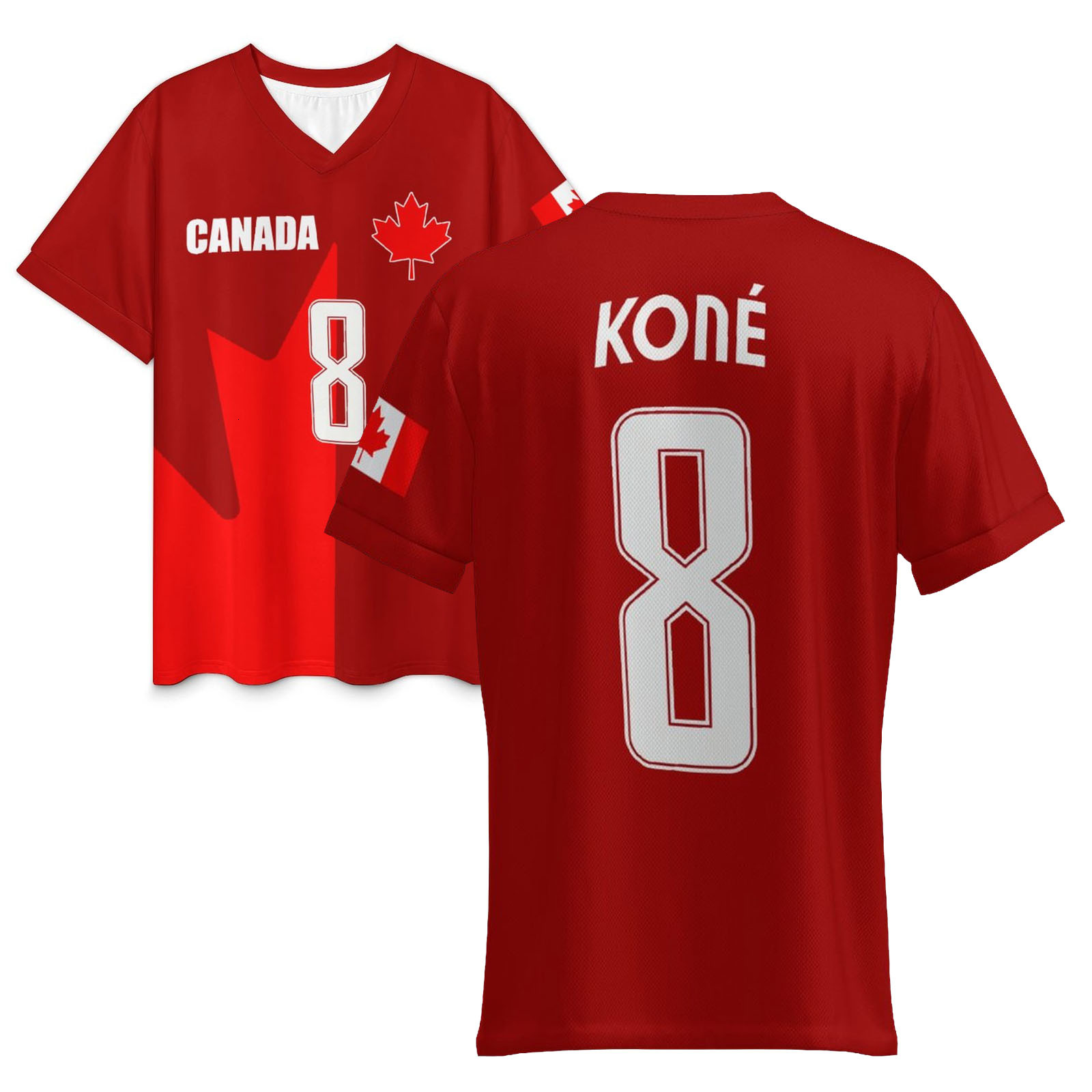 Canada Jersey Ismael Kone NO. 8 World Cup 2026 T shirt Canadian National Team Sports T-shirt Jerseys Flag Football Stars Full Squad Home Man Woman Tsh