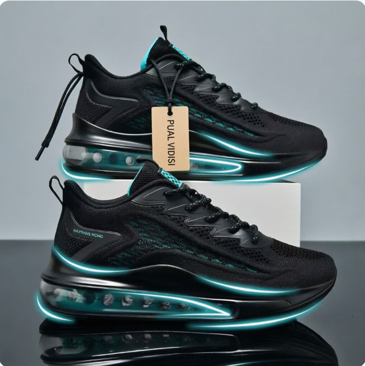 Mens Full Palm Air Cushion Running Shoes Breathable Mesh Sneakers