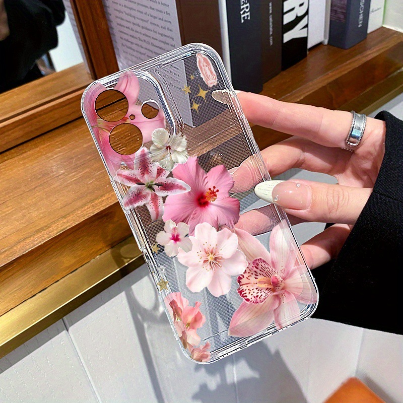 Suitable for Apple Pro Max phone 16 17 new model 15 precision hole space 7/8 soft case 11 flower lily