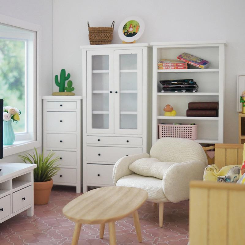 Baby room accessories, study, living room, bookshelf, storage rack, storage cabinet, living room model decoration, bedside table, drawer, storage edge