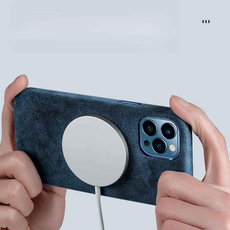 Suitable for Apple iPhone 17 High-End Suede Phone Case 16 Pro Magnetic 15 Wireless Charging Leather Cover