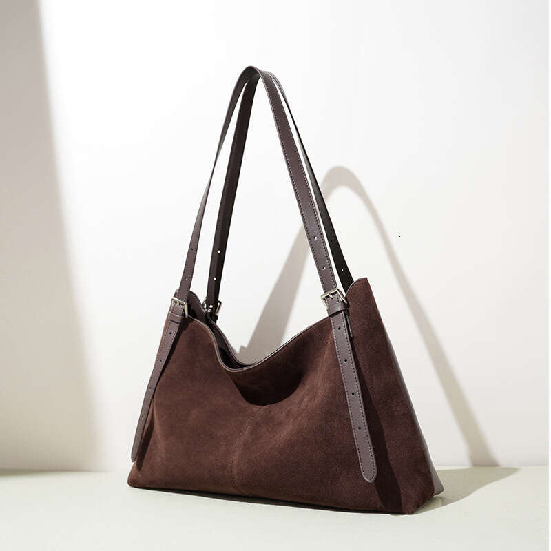 Niche Luxury Design Genuine Leather Suede Tote Bag Autumn Winter High End Commuter Large Capacity Shoulder Handbag For Women SENYY