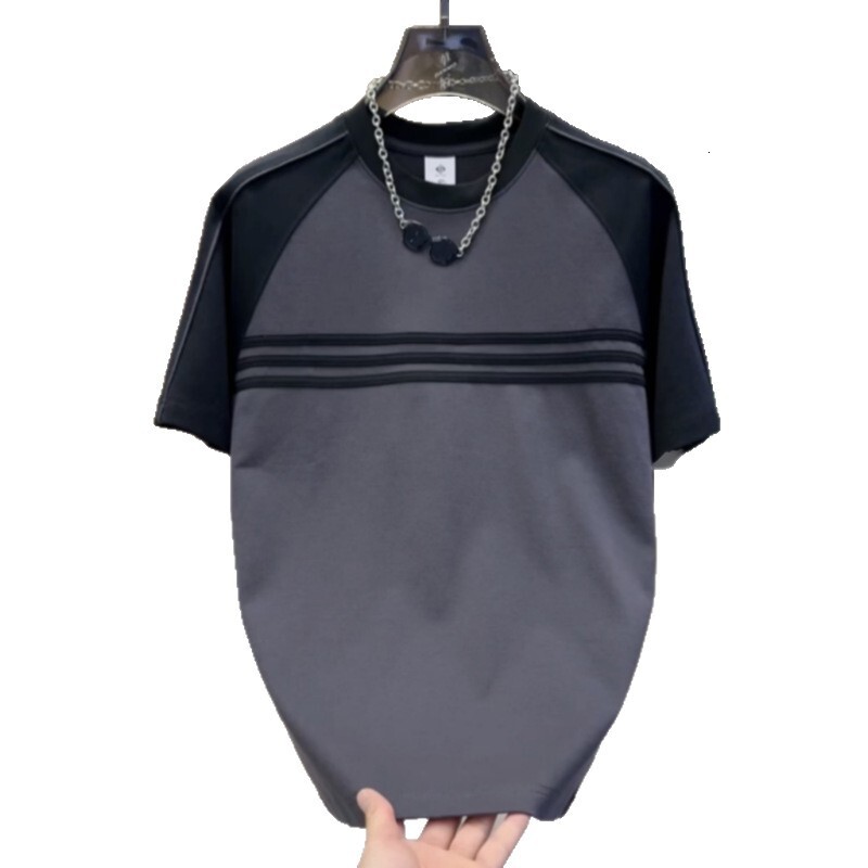 Summer Designer T-shirt High-end Luxury Short Sleeved Loose T-shirt Men's Casual Half Sleeved Clothing Striped Pattern Short Sleeved Tee