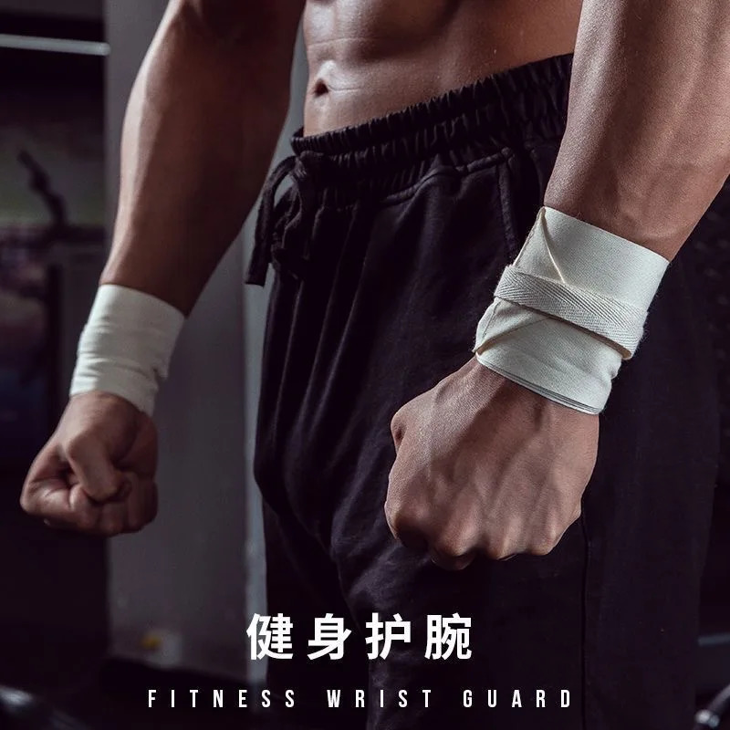 Sports cotton wrist guards for men and women weightlifting bench pressing hard pulling pullup badminton tennis 260506 - view 4