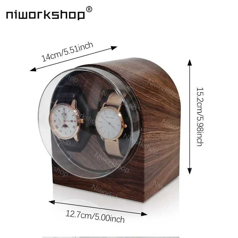 1pc Niworkshop Automatic Watch Winder 2 Slots Watch Storage Case with Quiet Motor Soft Pillows for Mens And Womens Watches 260514 - view 7