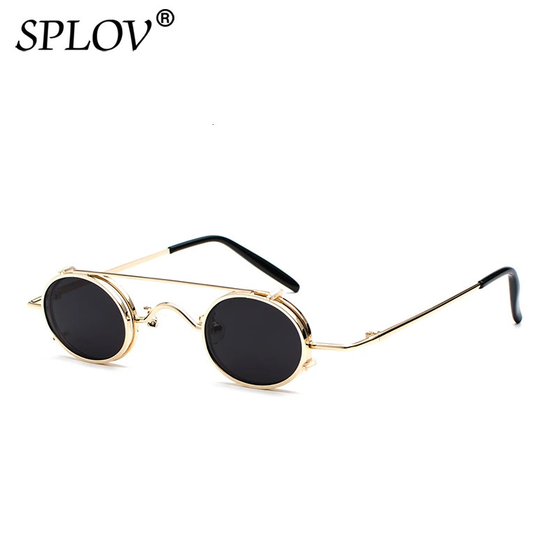 SPLOV Vintage Round Detachable Sunglasses Men Women ner SteamPunk Sun Glasses Retro Small Circle Metal Frame Glasses 260509