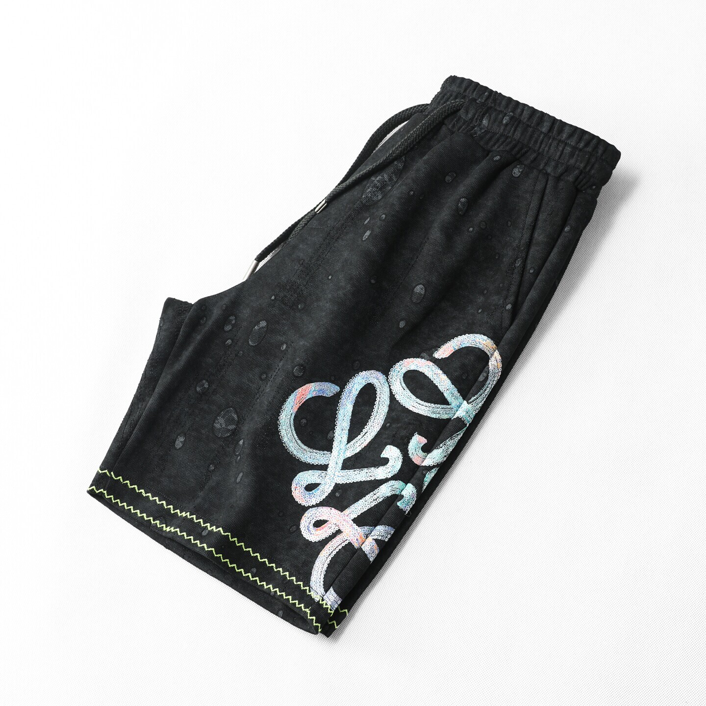 2026 Summer New Men's High-End Shorts European Style Lace-Up Embroidered Casual Mid-Length Pants Hot-Selling Stock