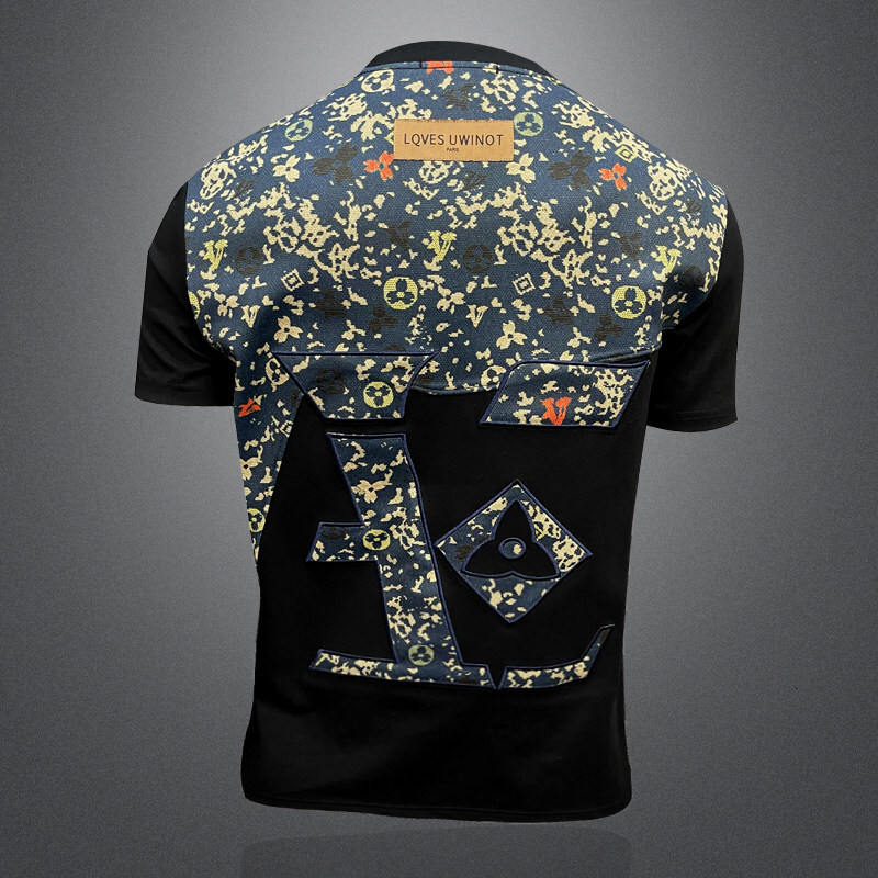 2026 Summer New Silk Cotton Men's T-Shirt European Style High-End Embroidery Casual Short Sleeve Base Layer 3D Design