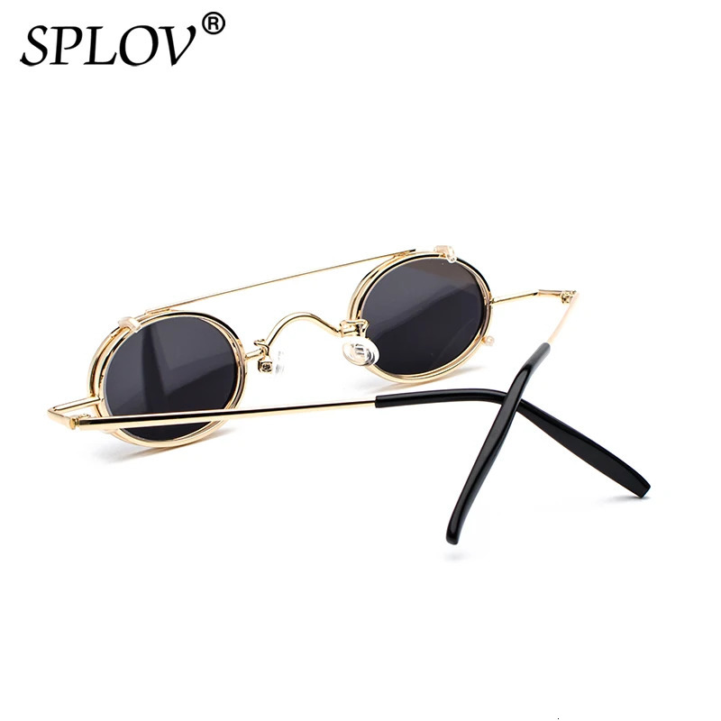 SPLOV Vintage Round Detachable Sunglasses Men Women ner SteamPunk Sun Glasses Retro Small Circle Metal Frame Glasses 260509