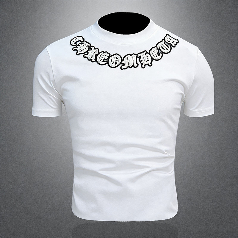 Fashion Big Brand Embroidered Mercerized Cotton 2026 Summer Men's Round Neck Short T-Shirt Hot Sale Casual Breathable Half Sleeve