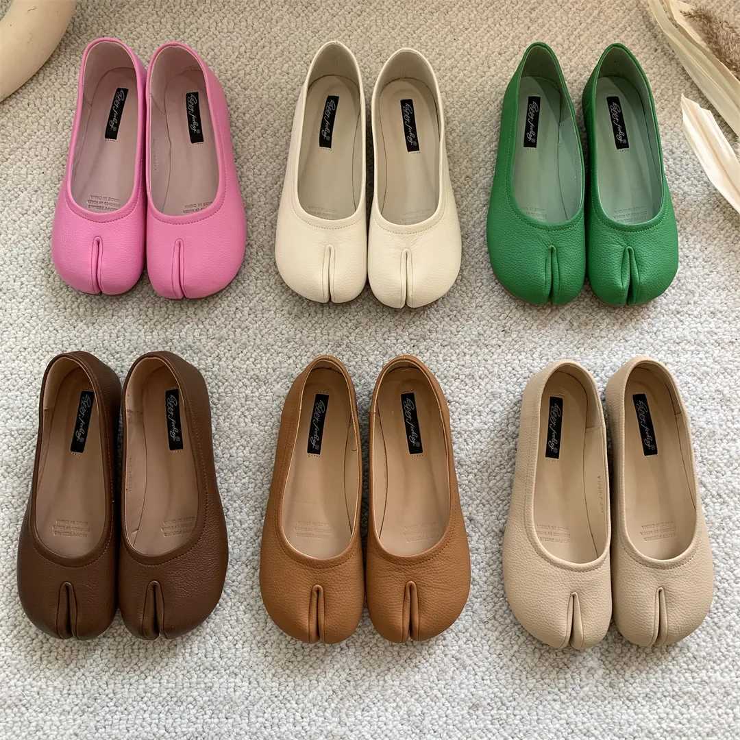 Bailamos Brand New Split Toe Flats Ballet Shoes Woman Slip On Loafers Soft Bottom Moccasins Tabi Ninja Women Casual Shoes Mujer X260514