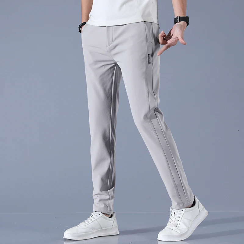 2025 Spring Summer Mens Ice Silk Golf Casual Slim Straight Thin Trousers Male Fashion Stretch breathable Jogging 2838 260513 - view 4