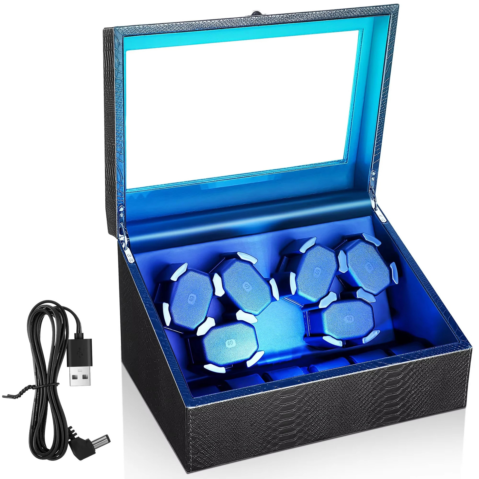 Watch Winders Box for Automatic Watches Box 6 watches Rotate Stand 260514