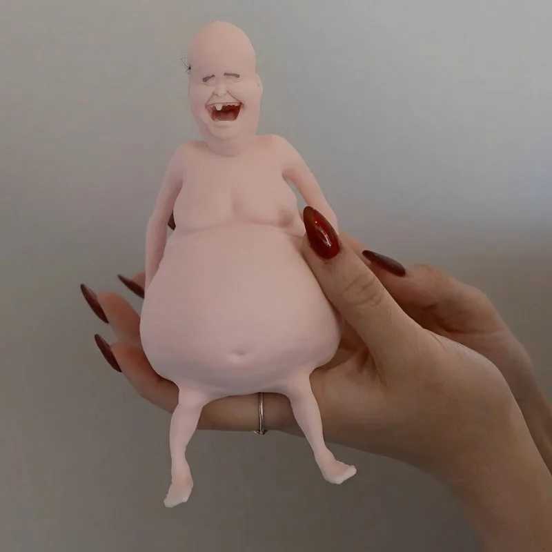 Weird Cute Squishy Stress Relief Ball Bizarre Adorable Fidget Toy Unique Adult Squeeze Bald Old Man Gag Gift Party Favor C260514