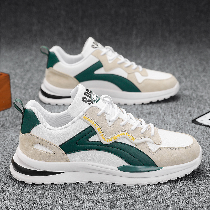 Mens Retro Color Block Casual Sneakers Breathable Comfortable Non Slip Thick Sole Walking Shoes For Daily Streetwear And Outdoor Activities