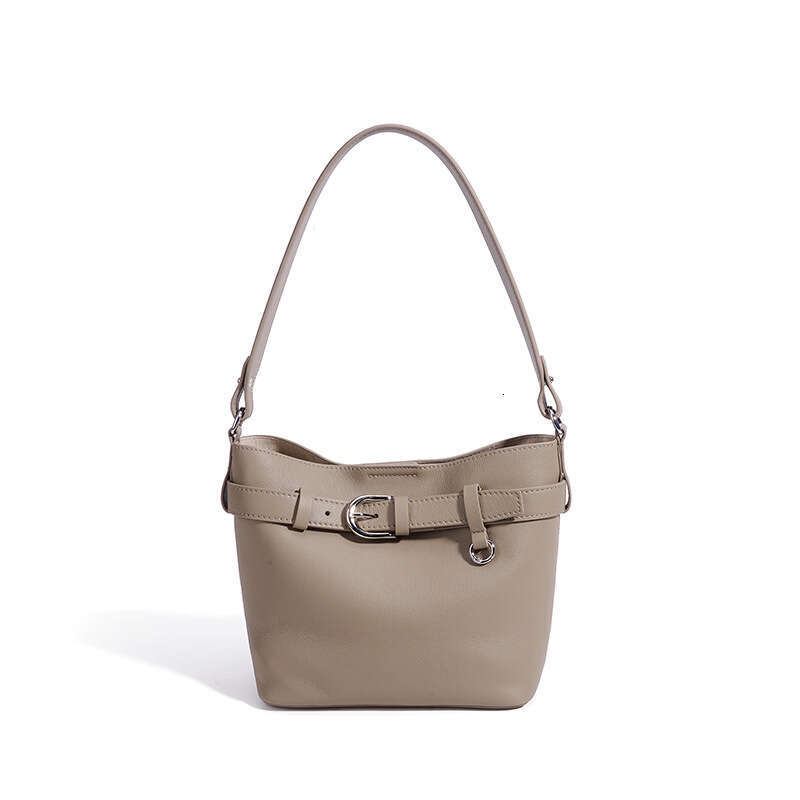 Cross Border Spring Summer Genuine Leather Bucket Bag Niche Light Luxury High End Versatile Crossbody Shoulder Casual Commuter Women Handbag SENYY