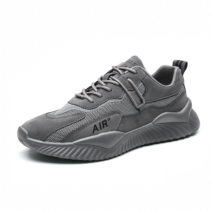 Mens Gray Breathable Mesh Running Shoes Lightweight Casual Sneakers daily outfit